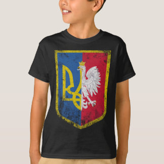 Camiseta Polônia com a Ucrânia com bandeira polonesa da Ucr