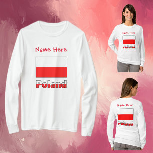 Camiseta Polônia e Bandeira Polonesa Mulheres Personalizada