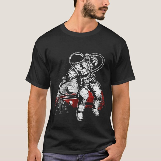 Camiseta Polónia forasteiro planeta bandeira astronauta (Frente)