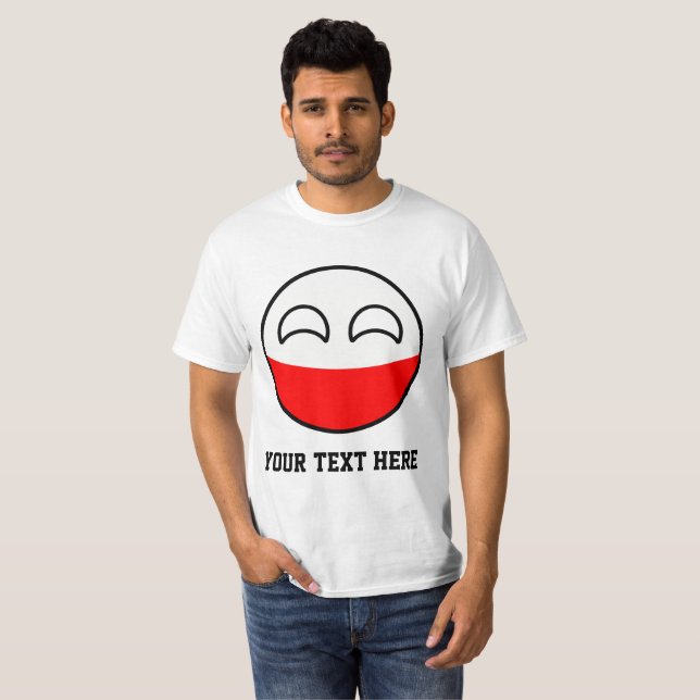 Camiseta Polônia Geeky de tensão engraçado Countryball (Frente Completa)