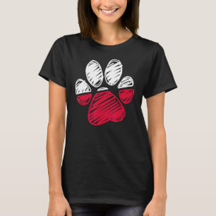 Camiseta Polônia Sinalizador Cat & Dog Paw Polonês Amor & S