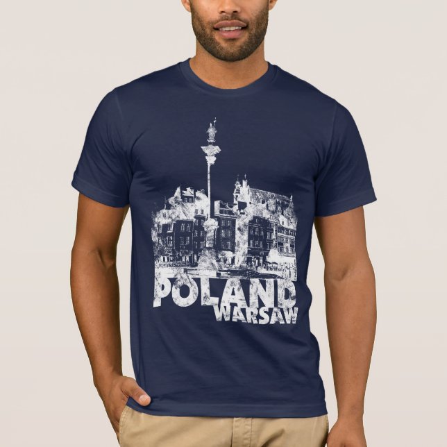 Camiseta Polônia Varsóvia na obscuridade (Frente)