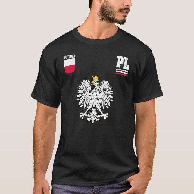 Camiseta Polônia Ventilador Polonês Águia Polska Flag (Frente)