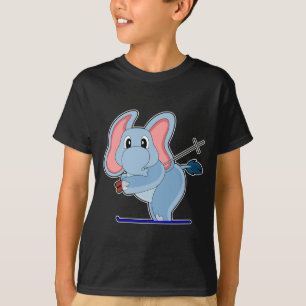 Camiseta Pólos de esqui de esquiador de elefante