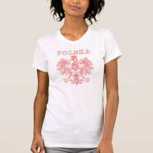Camiseta Polska com polonês Eagle do vermelho