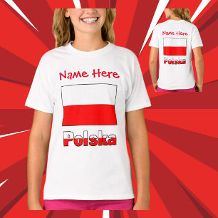 Camiseta Polska e Bandeira Polonesa Vermelha Personalização