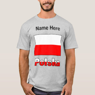 Camiseta Polska e Polonesa Bandeira Personalizada Masculina