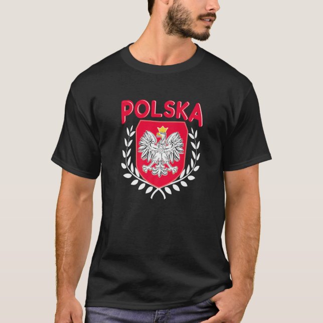 Camiseta Polska Themed polonês Eagle Polônia Pride Vintage  (Frente)