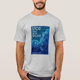 Camiseta Poluição no mar de ponta