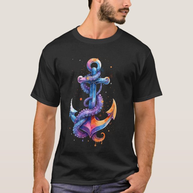 Camiseta polvo âncora marítimo (Frente)
