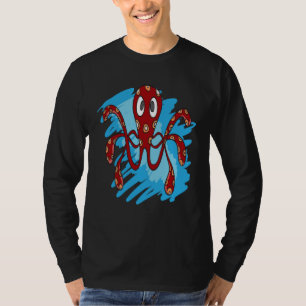 CAMISETA POLVO ANIMAL MARINHO MARINHO OCEANO POLVO MANCHAS
