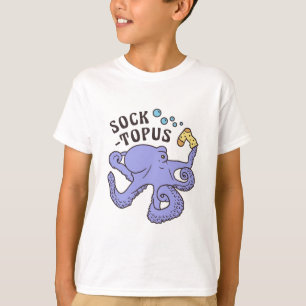 Camiseta Polvo Azul Socktopus Com Meia Meme Engraçado