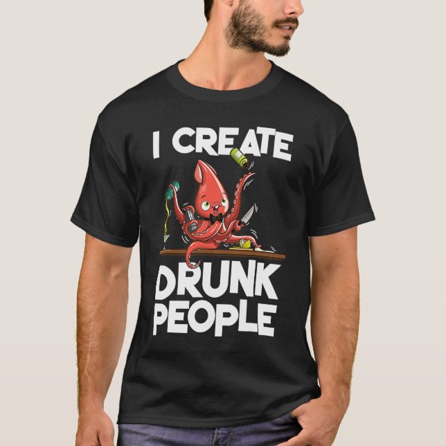 Camiseta Polvo barman I cria pessoas bebados (Frente)