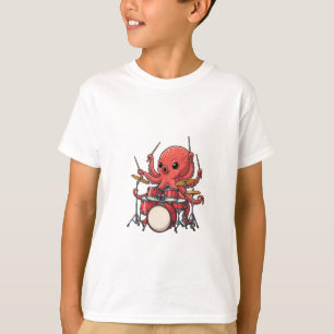 Camiseta Polvo Bateria Cartoon Musical Infantil