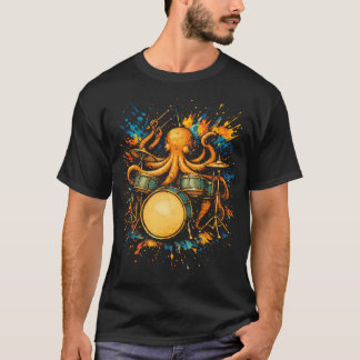 Camiseta Polvo Baterista Tocando Bateria Funny Rock