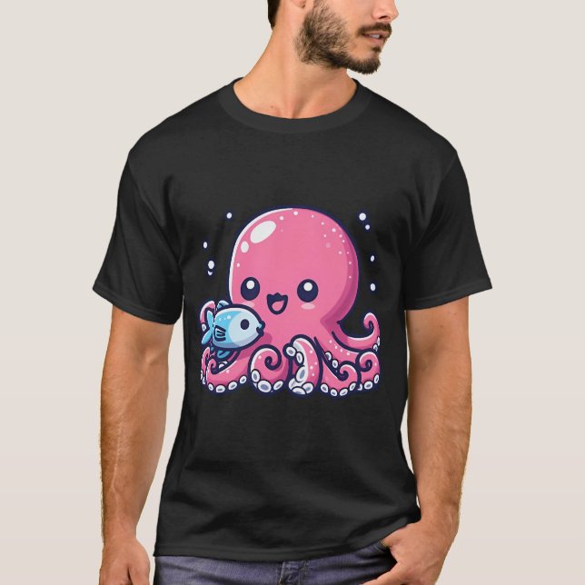 Camiseta polvo comendo peixe (Frente)