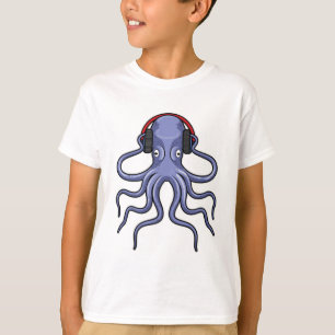 Camiseta Polvo em Música com Fone de Ouvido