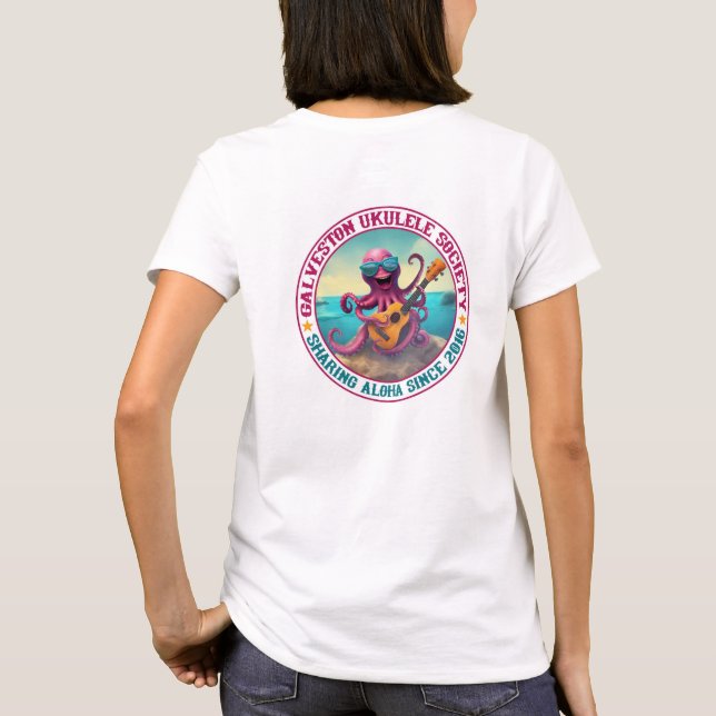 Camiseta Polvo feminino Galveston Ukulele às costas (Verso)