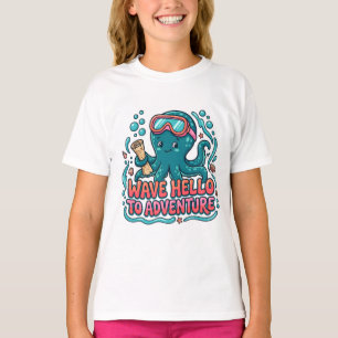 Camiseta Polvo Fofo Explorador "Onda de Olá para Aventura"