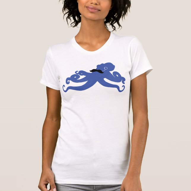 Camiseta polvo mustached com um monocle (Frente)