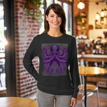 Polvo Roxo Vitoriano Steampunk Kraken