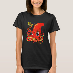 Camiseta Polvo Vermelho Quente  Criaturas Animais Marinhos