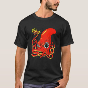 Camiseta Polvo Vermelho Quente Criaturas Animais Marinhos