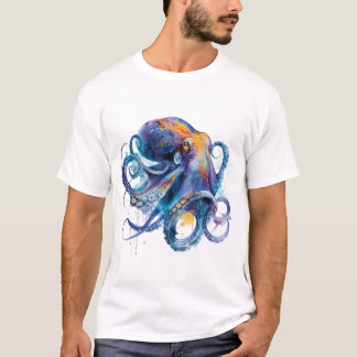 Camiseta Polvo Vibrante em Aquarela — Arte Oceânica Costeir