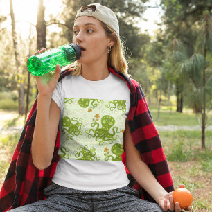 Camiseta Polvos Verdes Com Flores