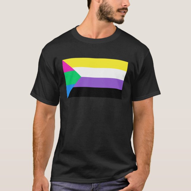 Camiseta Poly Nonbinary flag Color LGBT (Frente)
