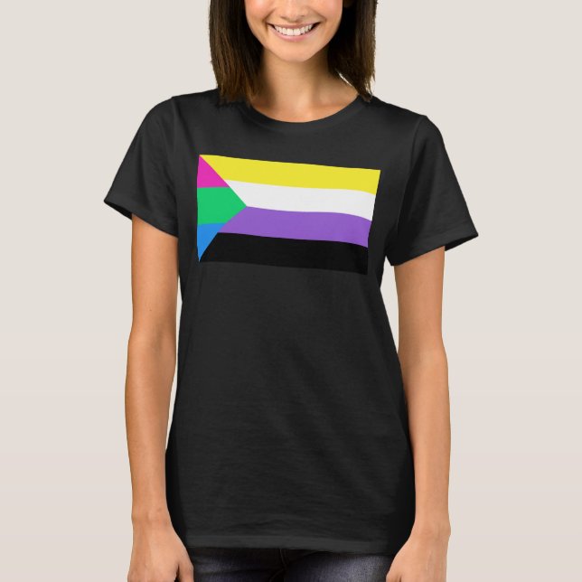Camiseta Poly Nonbinary flag Color LGBT (Frente)
