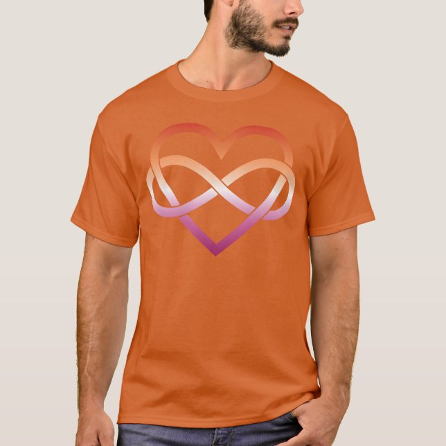 Camiseta Polyamory Infinity Heart Lesbian (Frente)