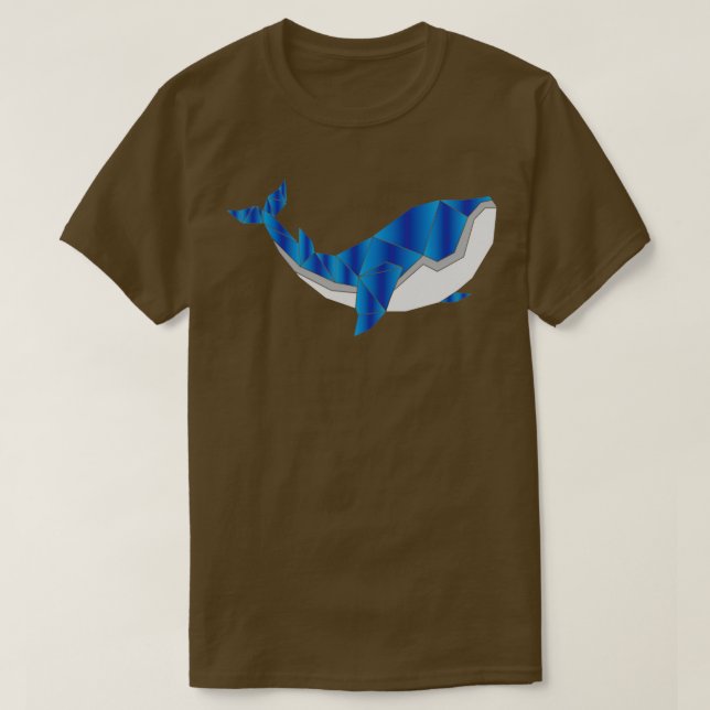 Camiseta Polygon Blue Whale Design (Frente do Design)