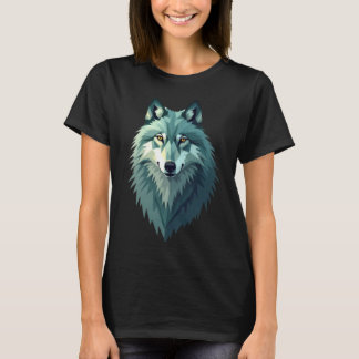 Camiseta Polygonal Wolf Design T-Shirt - Modern Geometric 