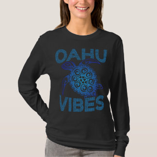 Camiseta Polynesian Blue Tribal Sea Turtle Oahu Vibes