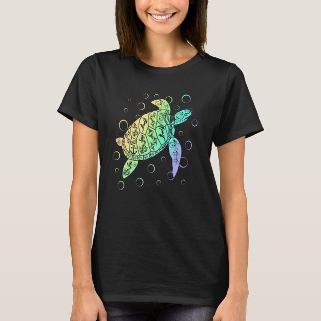 Camiseta Polynesian Sea Turtle Ocean Lover Save the Turtles (Frente)