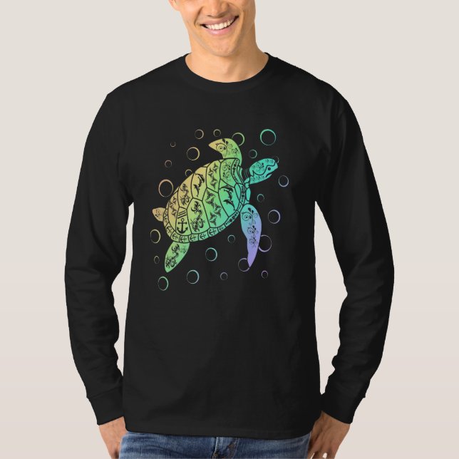 Camiseta Polynesian Sea Turtle Ocean Lover Save the Turtles (Frente)