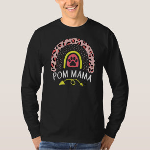 Camiseta Pom Mama Rainbow Leopard Rosa Pomeraniana Mãe Cuja