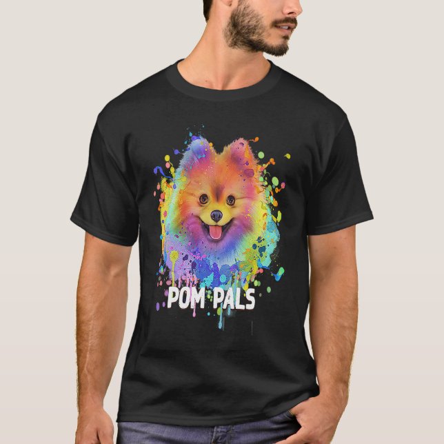 Camiseta Pom Pals  Pomeranian Humor Pom Pom Dog Mom Dog Dad (Frente)