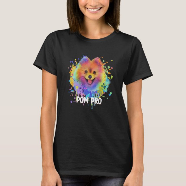 Camiseta Pom Pro Pomerânia Humor Pom Pom Animal Pun Cão 1 (Frente)
