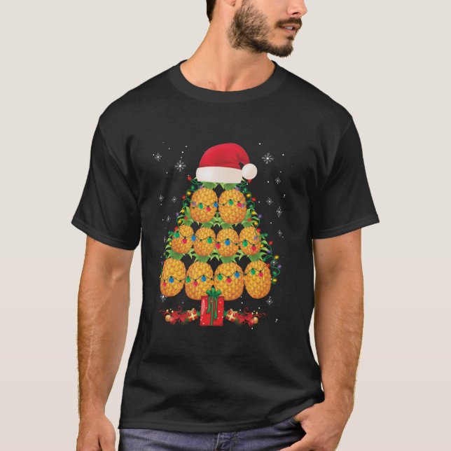 Camiseta Pomada de abacaxi, Árvore de Natal, Ornamento Leve (Frente)