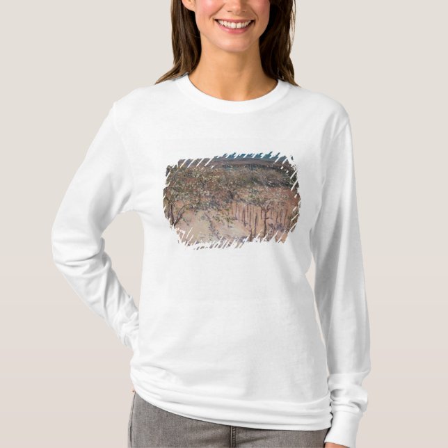 Camiseta Pomar com florescência de árvores de Apple, (Frente)