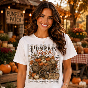 Camiseta Pomar de Abóboras Fazenda Vintage Colheita de Outo