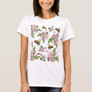 Camiseta Pomar de maçã que floresce com dreno aquoso de abe