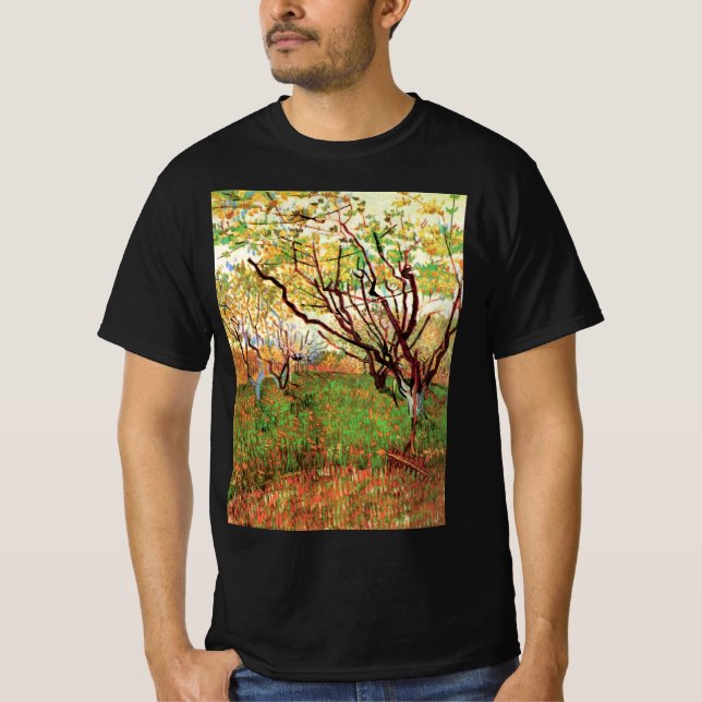 Camiseta Pomar em Flor por Vincent van Gogh (Frente)