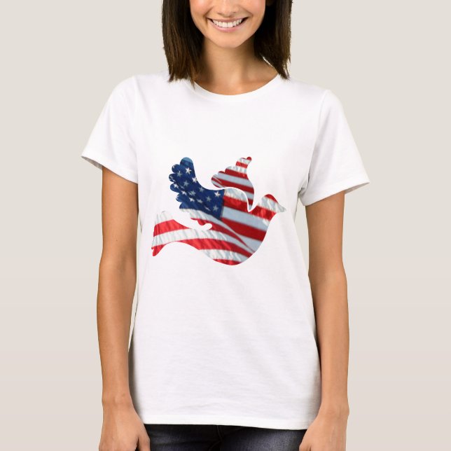 Camiseta Pomba da bandeira dos E.U. (Frente)