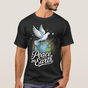 Camiseta Pomba da Paz na Terra e Globo Fé Natal