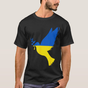 Camiseta Pomba da Paz na Ucrânia. Fique ao Lado da Ucrânia.