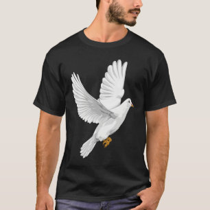 Camiseta Pomba Da Paz Pombo Branco Desenho À Mão Arte