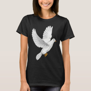 Camiseta Pomba Da Paz Pombo Branco Desenho À Mão Arte Gráfi